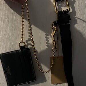 Gold and midnight Belt Accessory with small wallet